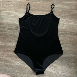 Black Velvet Backless Bodysuit